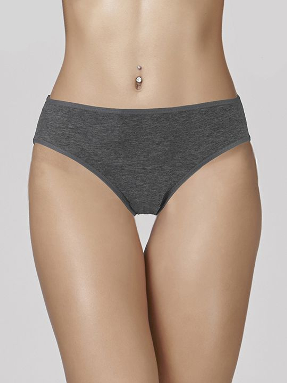 Хлопковые трусики-слипы со средней линией талии (Размер: XL) (Цвет: желтый)