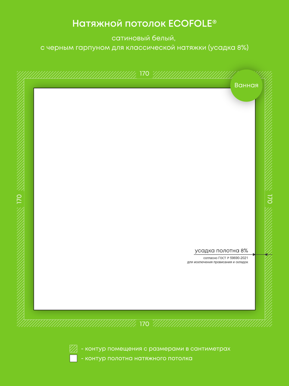 Натяжные потолки: 2.9 м2, 0.9 м2