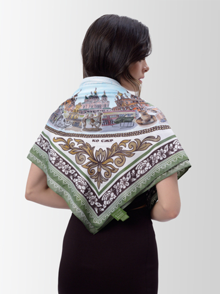 Платок «Связь времен» оливковый