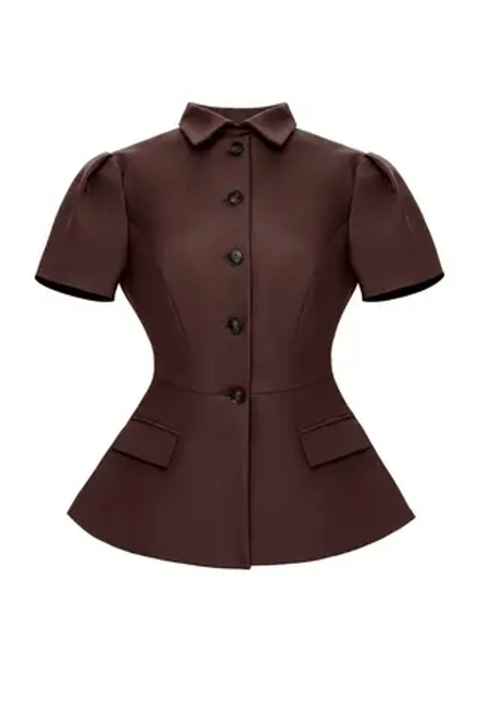 “Noir de Fleur” Жакет приталенный с коротким рукавом