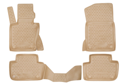 Коврики в салон для BMW X3 (E83), 2003-2006, 2006-2010, 4 шт. (полиуретан, бежевые) NLC.05.16.212