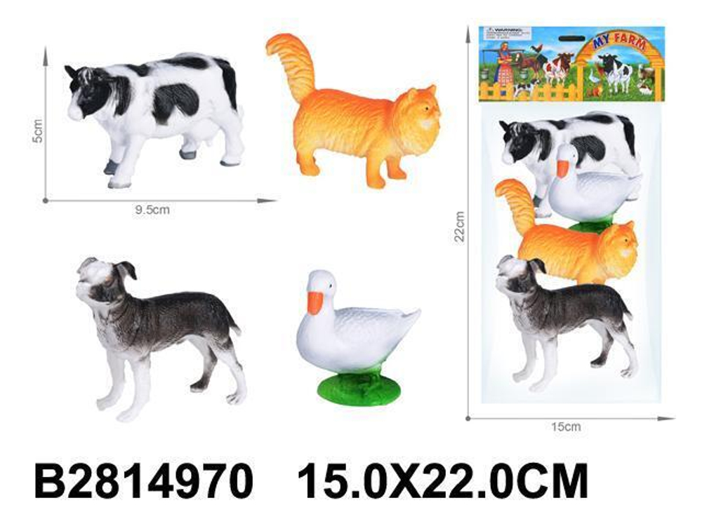 Набор домашних животных 4шт, пакет DN618-5