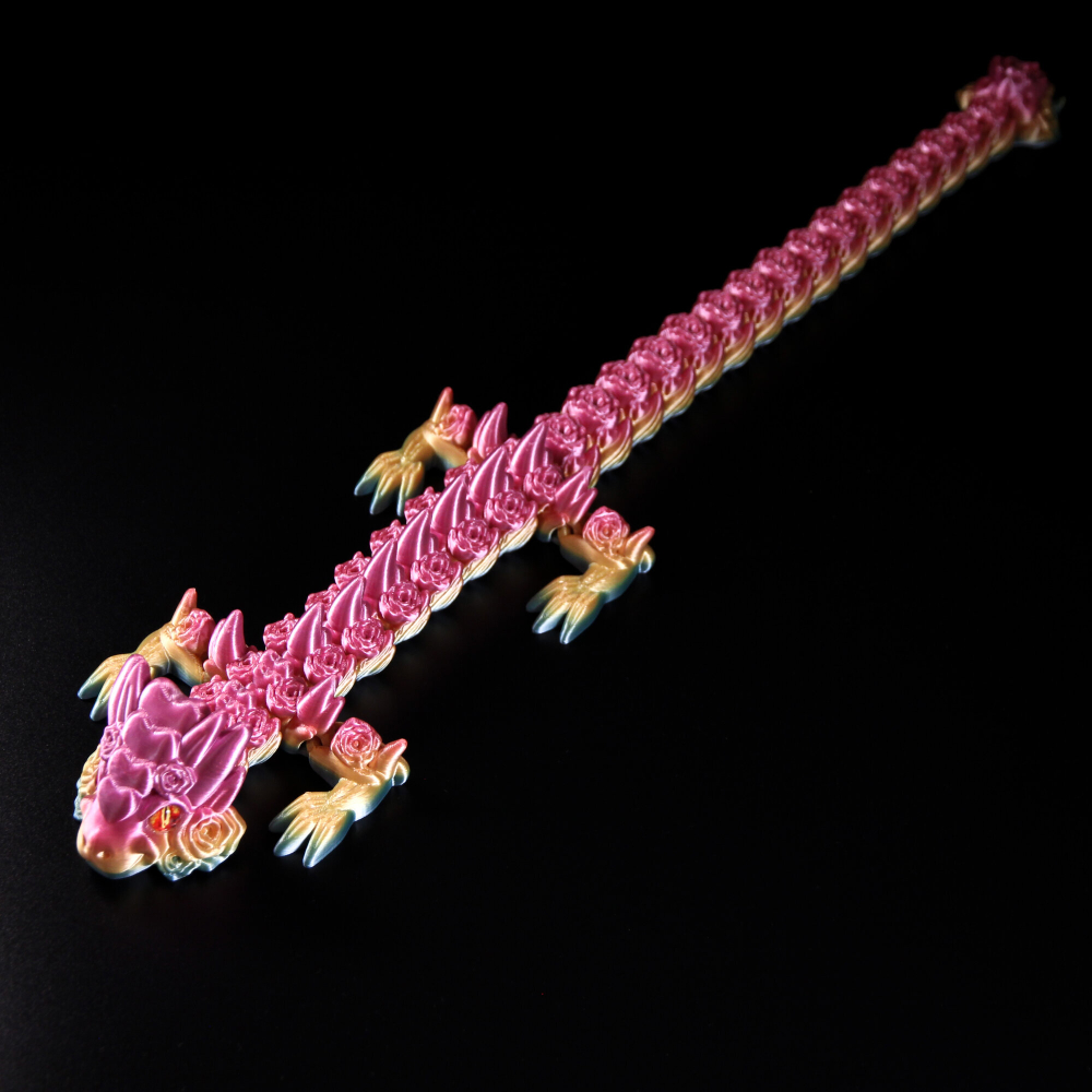 Дракон-роза с глазами, игрушка антистресс, 3D печать, 40 см.