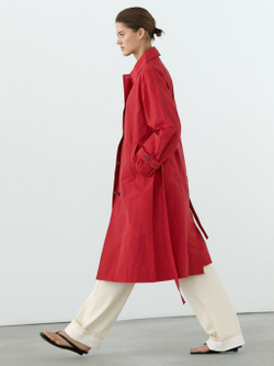 Massimo Dutti Тренч из технологичного хлопка, красный