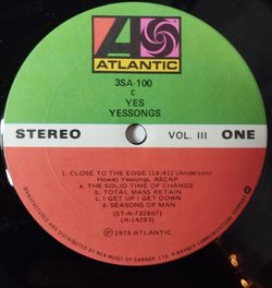 Винтажная виниловая пластинка LP Yes Yessongs (Canada 1973)