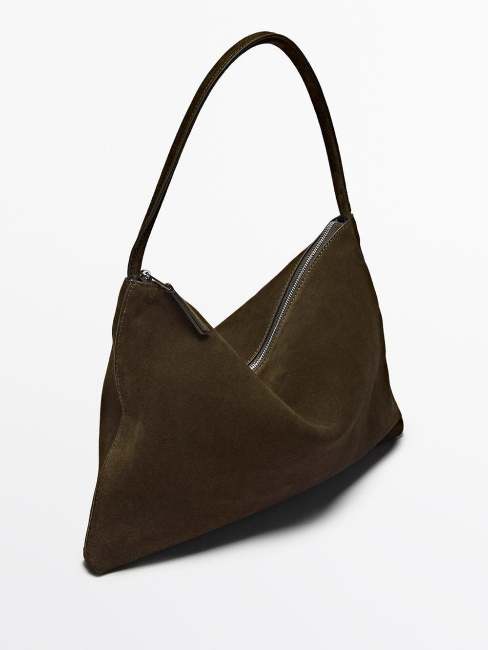 Massimo Dutti Замшевая сумка, хаки