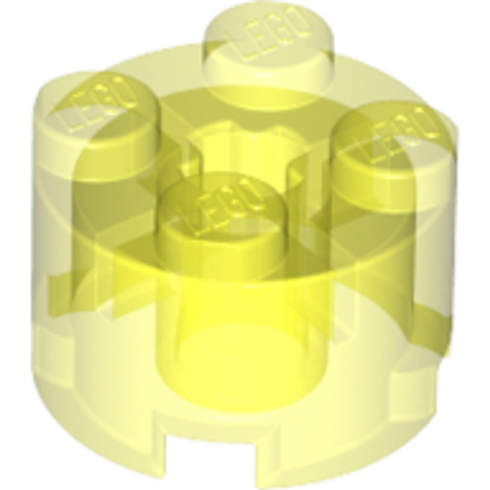 Lego Кирпич 2x2 круглый с осевым отверстием (транс-зеленый) 3941 / 611649 / 6273157
