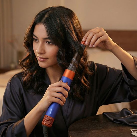 Стайлер Dyson Airwrap i.d. Long HS08 Straight+Wavy, синий/оранжевый (Vinca Blue/Topaz)