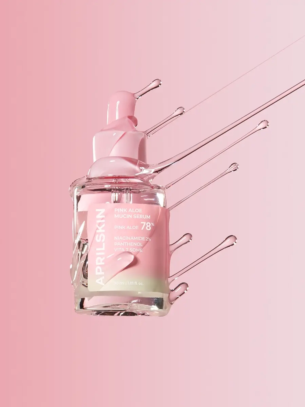 APRILSKIN Осветляющая сыворотка с розовым алоэ и ниацинамидом для сияния кожи Pink Aloe Mucin Serum 30 мл