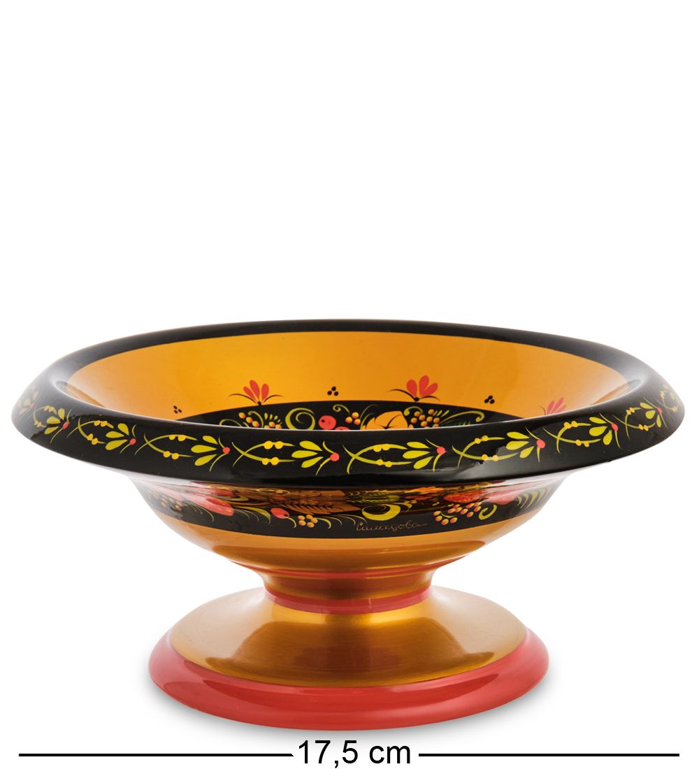 Народные промыслы ХЛ-026/2 Конфетница 80х175 (Хохлома)