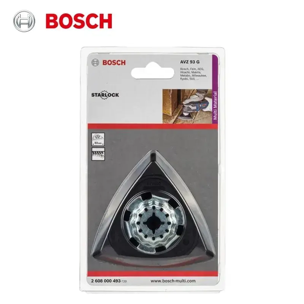 Шлифовальный круг Bosch Starlock AVZ 93 G в паре с наждачной бумагой F460 BFWP, для многофункциональных инструментов