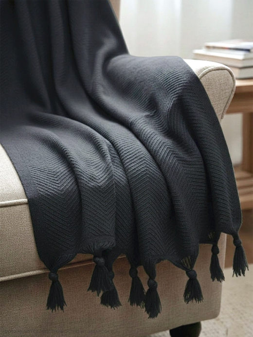 Плед-покрывало из хлопка Sidney, цвет Антрацит