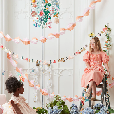Гирлянда-стримерс "Персиково-розовая" 3 м