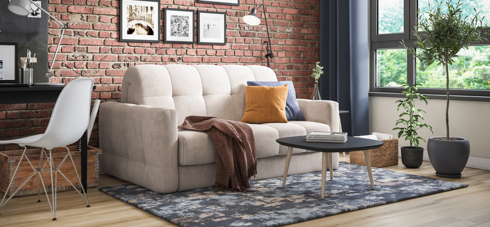 Диван Босс Слип 140 Велюр Монолит Латте