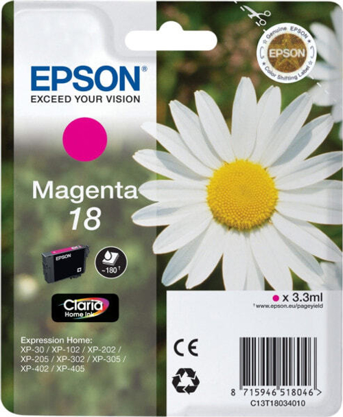 Epson Daisy Singlepack Magenta 18 Claria Home Ink C13T18034010