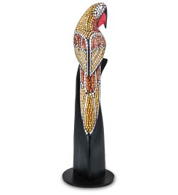 23-028-02 Н-р статуэток из трех «Попугай» дерево+стекл.мозаика (50,40,30 см)