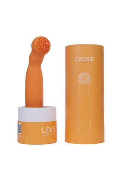 Оранжевый вибратор Cassie с усиками - 17 см. (Цвет: оранжевый)
