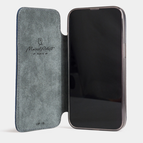 Чехол для iPhone 13 Pro Max из кожи теленка, цвета синий королевский
