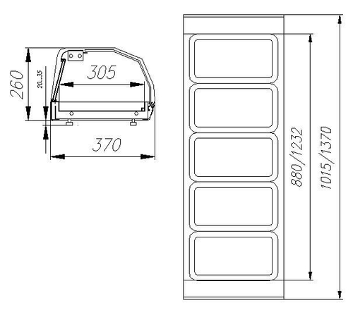 Тепловая витрина Полюс Carboma ВТ-1,5 (под 7 гастроемкостей)