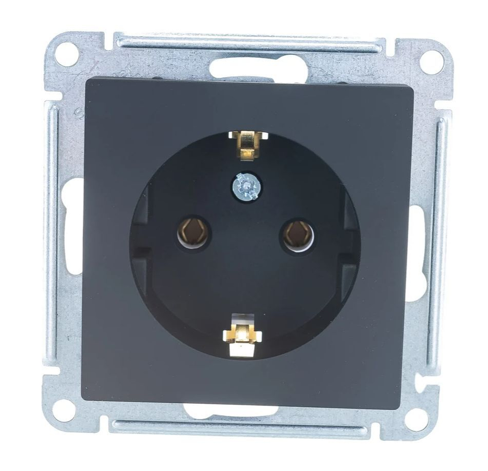 Розетка с з/к Schneider Electric Atlas Design карбон