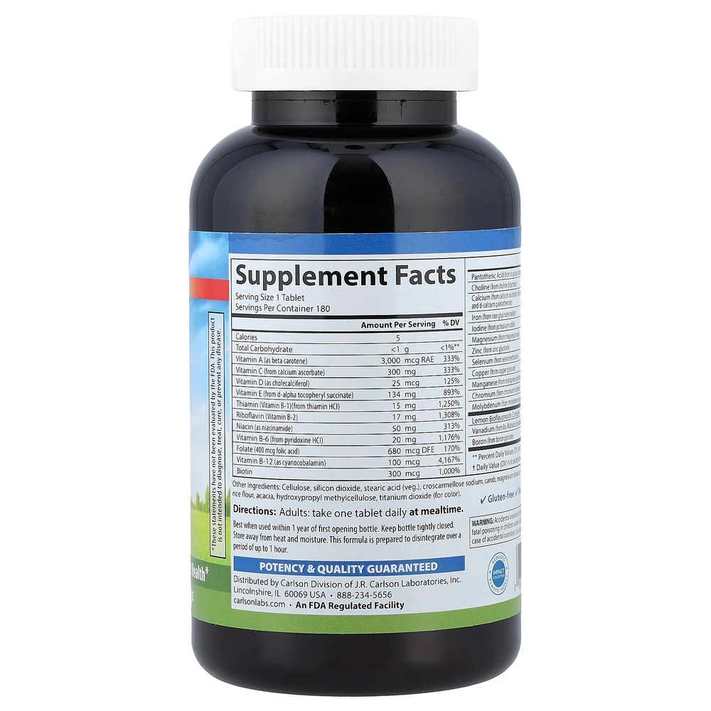 Carlson, Super 1 Daily®, 180 вегетарианских таблеток