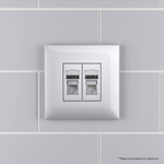 Компьютерная розетка RJ-45 в стену, кат.5e двойная экранированная,"Avanti", "Закаленная сталь"