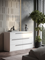 Комод SOHO для одежды, 6 ящиков, цвет белый, габариты 120х70х40 см