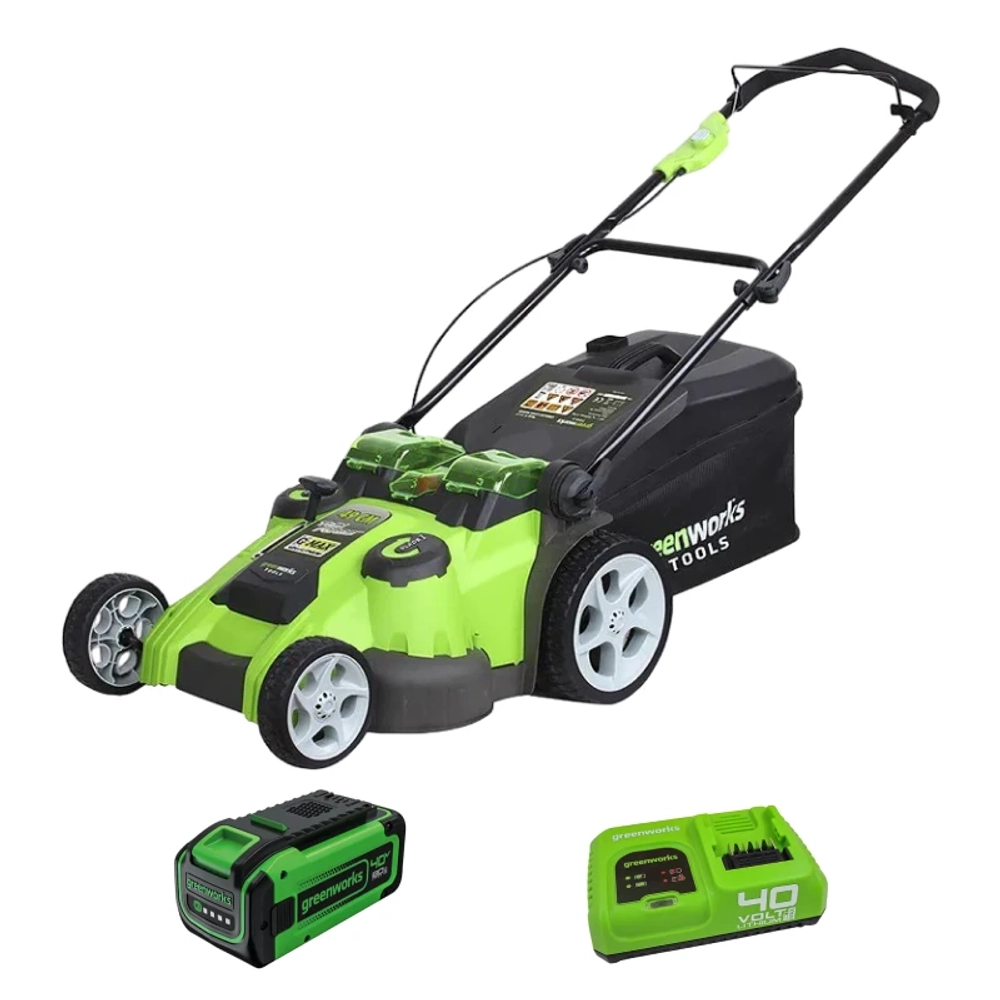 Аккумуляторная газонокосилка Greenworks G40LM49DBK8 40В (1 x 8 Ач, Быстрое ЗУ) нож 49 см, 2500207U8F