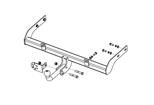 Фаркоп AvtoS для DATSUN ON-DO (2014) с универсальной электрикой и сертификатом в комплекте, арт.(DO 01+electr)