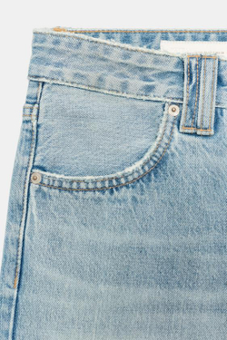 ZARA ДЖИНСЫ TRF ПРЯМОГО КРОЯ С НИЗКОЙ ПОСАДКОЙ, НЕБЕСНО-ГОЛУБОЙ