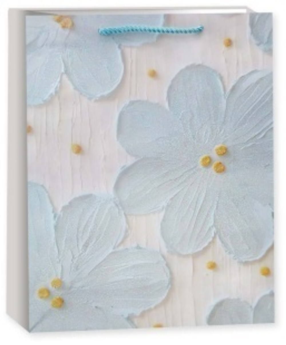 Пакет подарочный, Большие цветы, Дизайн №4, 32*26*10 см