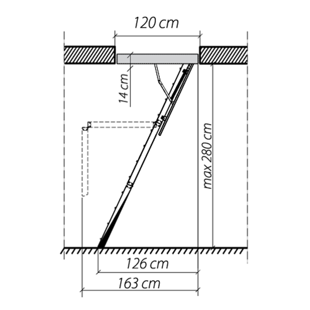 Лестница чердачная Fakro LWK Komfort 700х1400х3050 мм