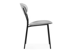 Стул на металлокаркасе Корсе светло-серый/ черный глянец