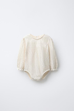 ZARA БОДИ С КРУЖЕВОМ, ЭКРЮ