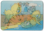 Календарик.1991 г. Цыплята, тигр, дети. Стерео XF