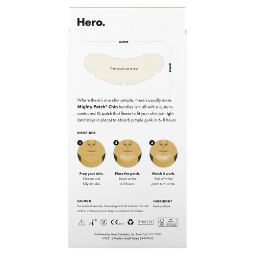 Hero Cosmetics, Mighty Patch®, подбородок, 10 гидроколлоидных патчей