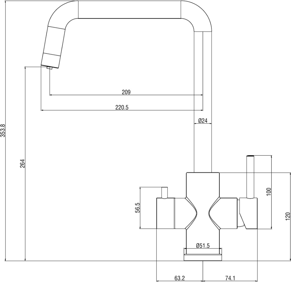 Смеситель для кухни Domaci Ливорно D8652GM матовое золото