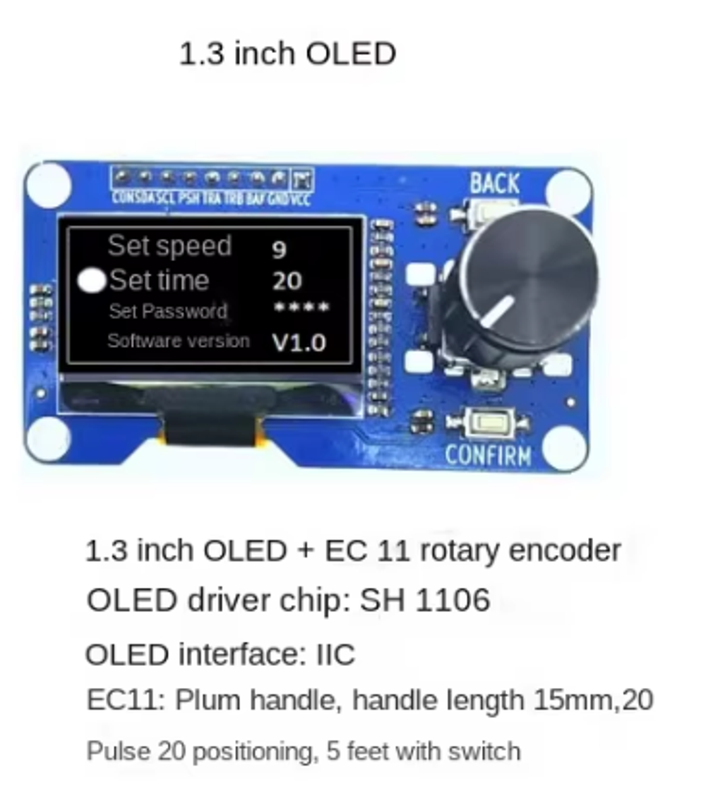 OLED I2C дисплей 1.3′′ с энкодером EC11