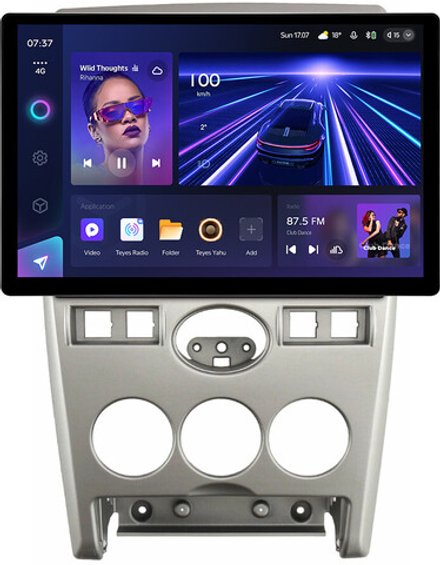 Магнитола для Lada Priora 2007-2013 (рамка серебро) - Teyes CC3-2K монитор 13", QLED+2K, Android 10, ТОП процессор, 4G SIM-слот, CarPlay