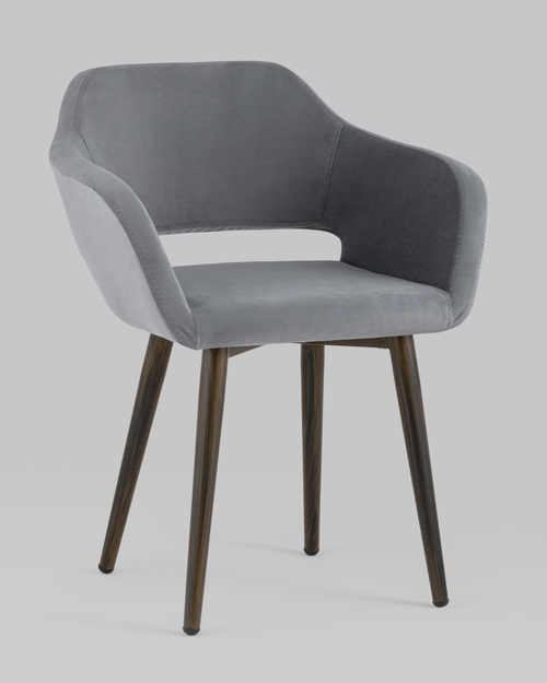 Стул с подлокотниками Саймон велюр тёмно-серый