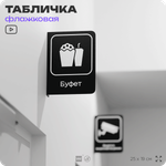 Табличка Буфет флажковая на стену, двусторонняя с крепежом, 19 х 25 см, для офиса, кафе, ресторана, серия COSMO, Айдентика Технолоджи