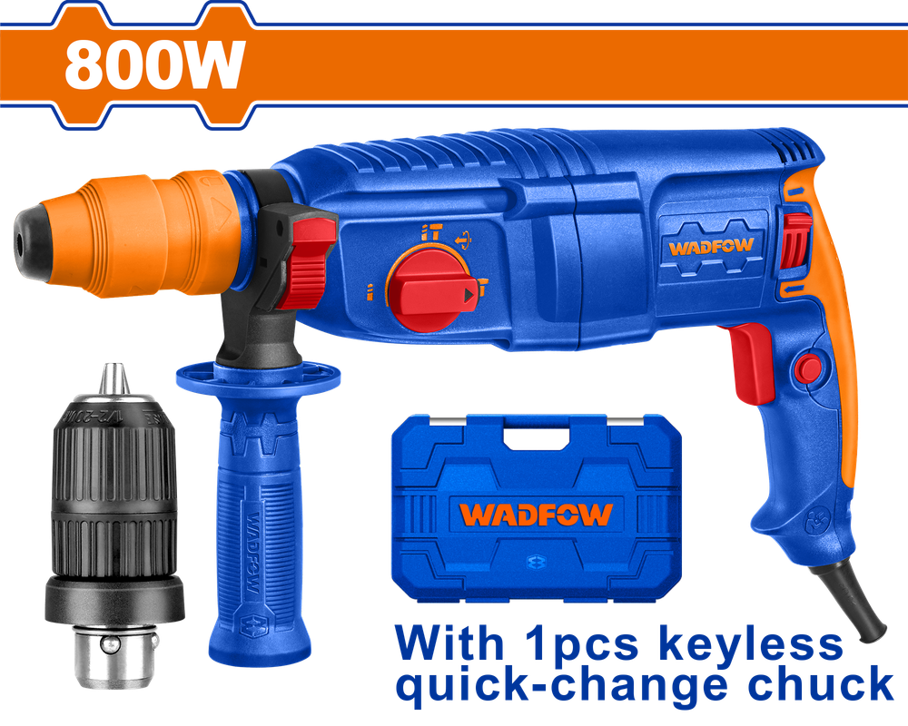 Перфоратор SDS-plus 800 Вт, 2.5 Дж (4) WADFOW WRH1D26-2