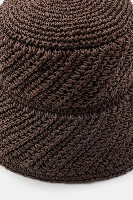 ZARA ПЛЕТЕНАЯ ШЛЯПА ИЗ 100% БУМАГИ, КОРИЧНЕВЫЙ