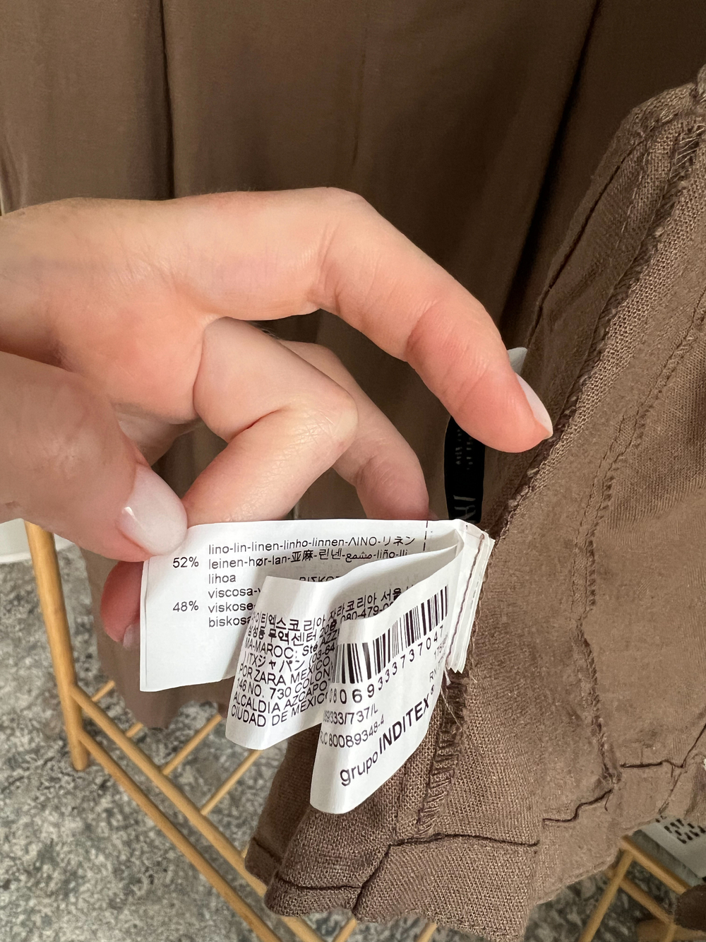 Льняной топ Zara, L
