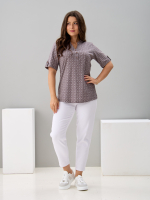 Блузка БЛ-122/ришелье-кофе