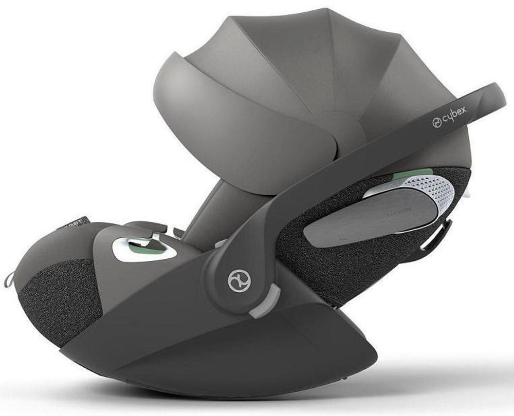 Коляска Cybex Coya Matt Black Frame Cloud T i-Size Mirage Grey Plus Leaf Green с дождевиком и бампером