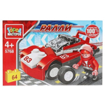 Конструктор пластмассовый 64эл. "Ралли. Спорткар" 5768-PZ (Город мастеров)