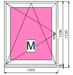 Пластиковое окно 1200 х 1000 ТермА Эко + Москитная сетка