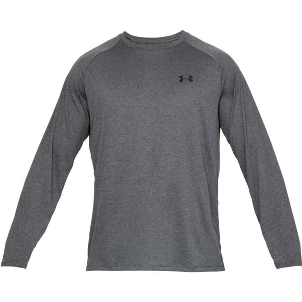 Мужская теннисная футболка теннисная Under Armour Men's UA Tech Long Sleeve - carbon heather/black