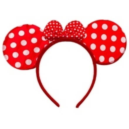 Ободок с ушками Красный горох